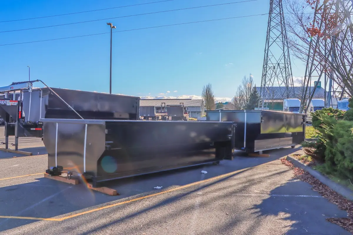 Roll-off dumpster ready for waste disposal at job site for 6 Yard Dumpster Rental in Swissvale